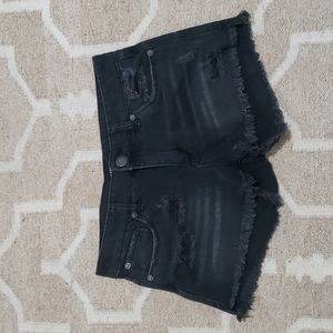STS Blue - Black distressed denim shorts